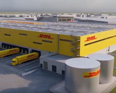 SML est en charge du lot métallerie du chantier GSE de la nouvelle plate-forme logistique construite à Tremblay pour DHL Express.